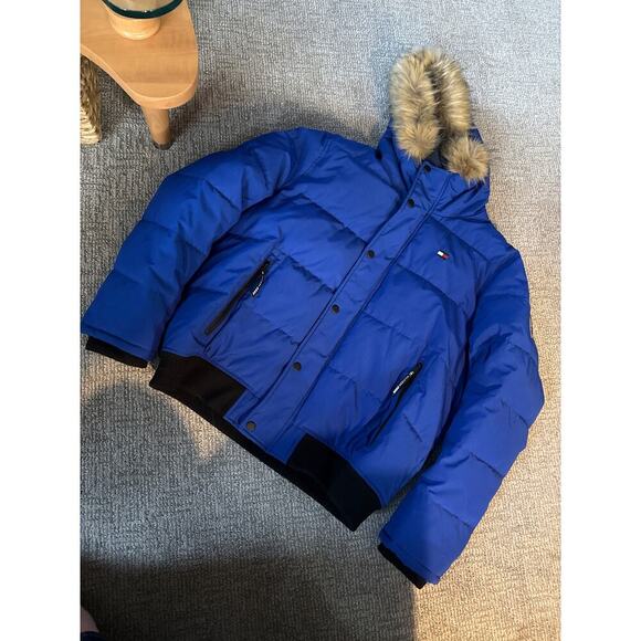 Tommy Hilfiger Men's Arctic Cloth Quilted With Hoodie - Size XXL Blue MSRP $325 - Picture 2 of 10